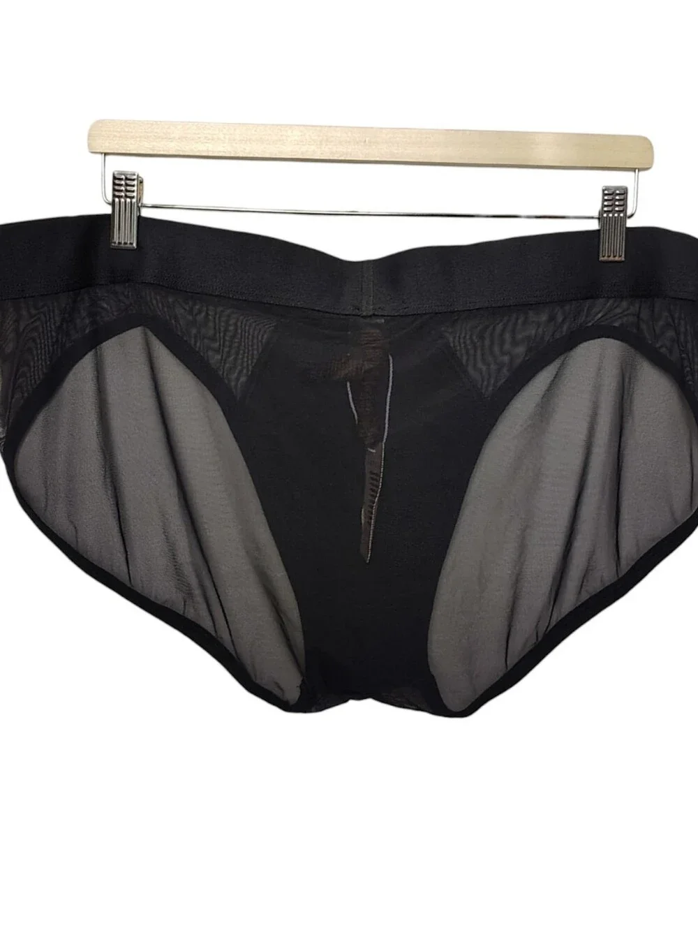 Savage X Fenty Rainbow Rhinestone Mesh Briefs Black Caviar